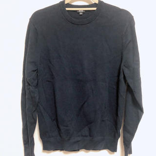 ユニクロ(UNIQLO)のユニクロ　スーピマコットンクルーネックセーター　紺　ネイビー　黒　ブラック(ニット/セーター)