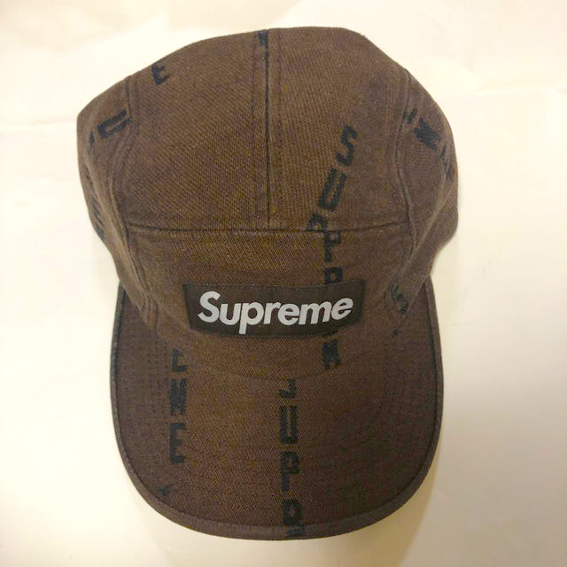 キャップSupreme logo stripe jacquard denim cap帽子