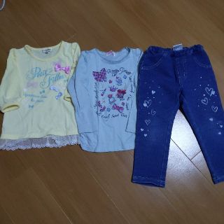 メゾピアノ(mezzo piano)の3点セットメゾピアノ、any FAM 110cm カットーソとズボン(Tシャツ/カットソー)