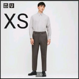 ユニクロ(UNIQLO)の【新品未使用】ワイドフィットテーパードパンツ XS ダークグレー(スラックス)