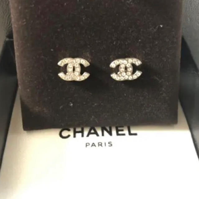 シャネル ピアス ラインストーン CHANEL ココマーク - ピアス