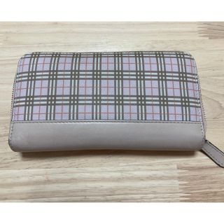 バーバリー(BURBERRY)のバーバリー　長財布　ピンク　チェック(財布)