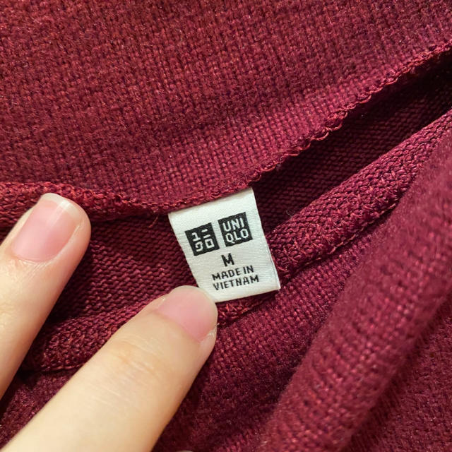 UNIQLO(ユニクロ)の【UNIQLO】カシミアタッチワンピース　ボルドー レディースのワンピース(ひざ丈ワンピース)の商品写真