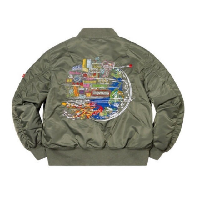 Lサイズ Supreme Globe MA-1 Olive 新品