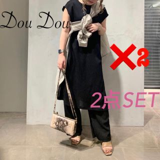 ドゥドゥ(DouDou)の2点セット¥13200【Dou Dou】ヨウリュウワンピース×パンツセット(ロングワンピース/マキシワンピース)