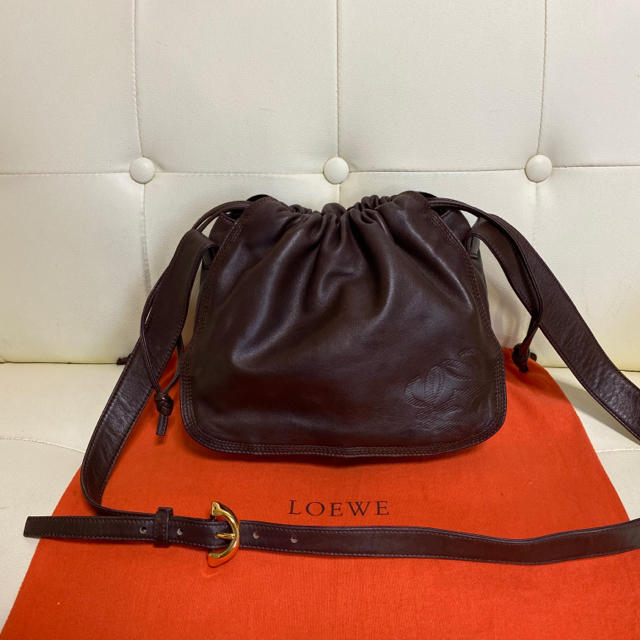 美品　LOEWE オールド　ロエベ  ナッパレザー    ショルダー　バッグ　茶ショルダーバッグ