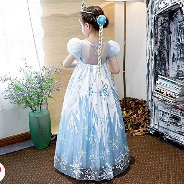 アナと雪の女王　エルサコスチュームドレス　110 キッズ/ベビー/マタニティのキッズ服女の子用(90cm~)(ドレス/フォーマル)の商品写真