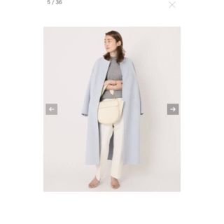 ドゥーズィエムクラス(DEUXIEME CLASSE)のDEUXIEME CLASSE リバーロングノーカラーコート　⭐︎新品⭐︎(ロングコート)