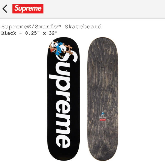 Supreme(シュプリーム)の専用 Supreme Smurfs Skateboard 赤&黒 2枚組セット スポーツ/アウトドアのスポーツ/アウトドア その他(スケートボード)の商品写真