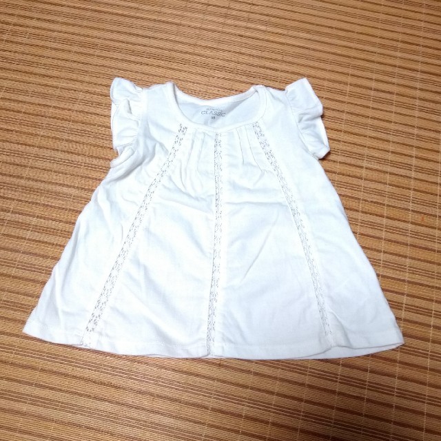 西松屋(ニシマツヤ)の美品　90レースカットソー キッズ/ベビー/マタニティのキッズ服女の子用(90cm~)(Tシャツ/カットソー)の商品写真