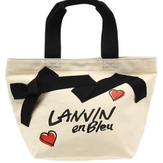 ランバンオンブルー(LANVIN en Bleu)の未使用 グログランリボンキャンバスバッグ LANVIN en Bleu(トートバッグ)