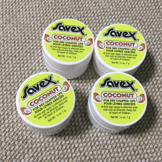 Savex(サベックス)のSavex リップクリーム　ココナッツ　4個セット コスメ/美容のスキンケア/基礎化粧品(リップケア/リップクリーム)の商品写真