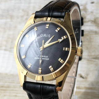 オリス(ORIS)の【美品】オリス 腕時計 メンズ 機械式手巻きビンテージ ブラック(腕時計(アナログ))
