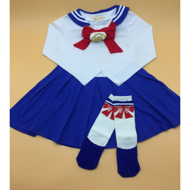 ★新品★可愛い セーラームーン 100cm110㎝120cm靴下付き キッズ/ベビー/マタニティのキッズ服女の子用(90cm~)(ワンピース)の商品写真