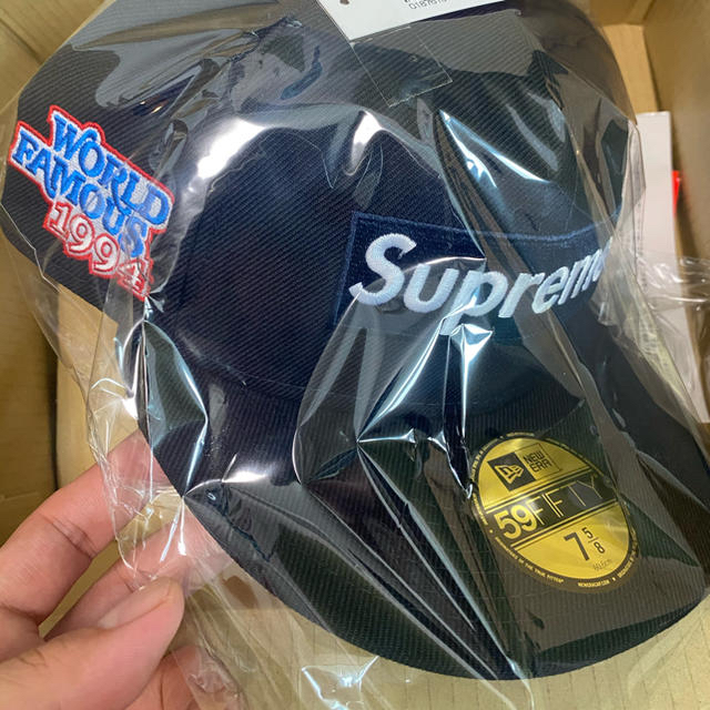 Supreme New Era ネイビー　7-5/8 2