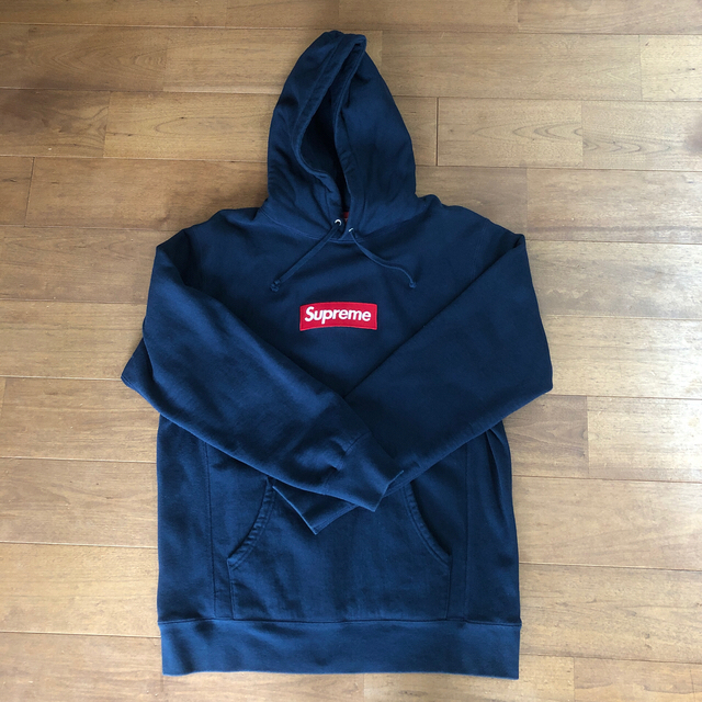 お気に入り Supreme - Supreme box logo XL ネイビー パーカー