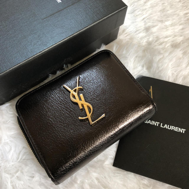 ファッション小物美品　saintlaurent   イヴサンローラン　2つ折り財布