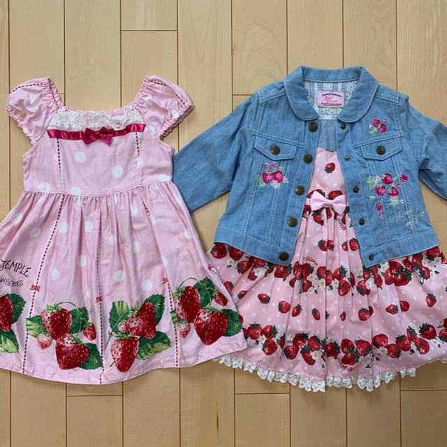 ♡シャーリーテンプル、メゾピアノ　いちご3点セット♡キッズ服女の子用(90cm~)