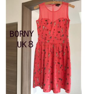 ボルニー(BORNY)のBORNY  ピンク ワンピース UK8(ひざ丈ワンピース)