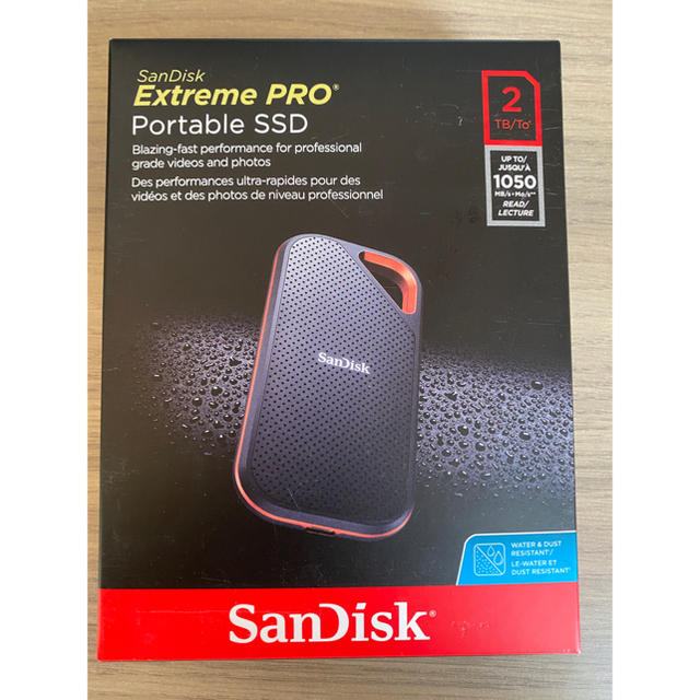 SanDisk(サンディスク)のサンディスク エクストリーム プロ ポータブルSSD 2TB スマホ/家電/カメラのPC/タブレット(PCパーツ)の商品写真