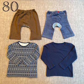 ユニクロ(UNIQLO)の長袖2点&パンツ2点セット☆80〜90(Ｔシャツ)