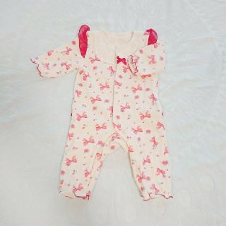 ニシキベビー(Nishiki Baby)のあーりん♡様専用【70cm】未着用！肩フリル リボン柄カバーオール(カバーオール)