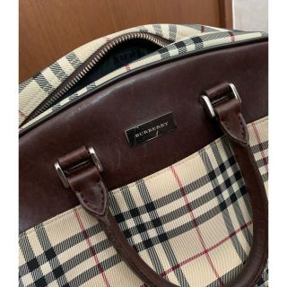 バーバリー(BURBERRY)のボストンバッグ チェック柄 ナイロンキャンバス レザー ベージュ 茶 黒 (ボストンバッグ)