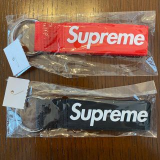 シュプリーム(Supreme)のシュプリーム Webbing Keychain ボックスロゴ 赤 黒 セット(キーホルダー)