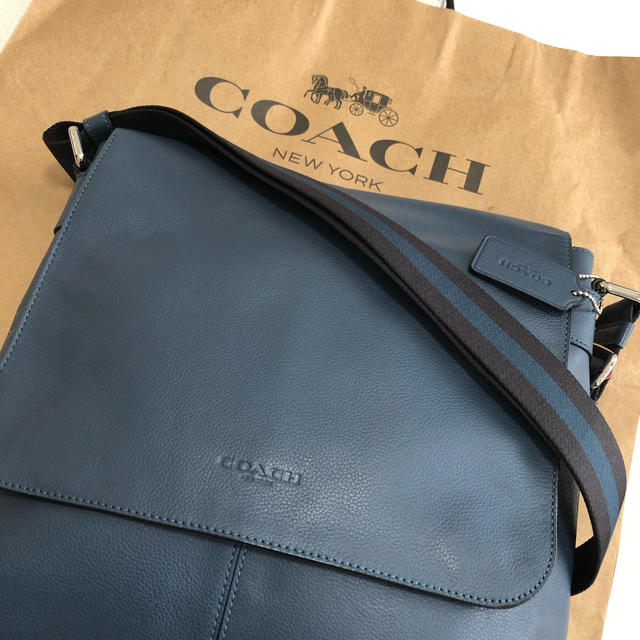 COACH - coach コーチ ショルダーバッグ 通勤用 通学用 無地 ブルー