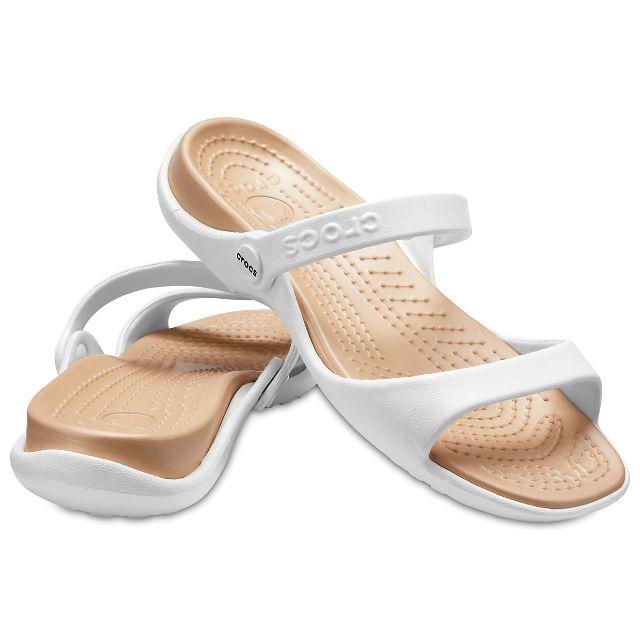 crocs(クロックス)の24cm crocs クロックス クレオ Cleo Oyster Gold レディースの靴/シューズ(サンダル)の商品写真