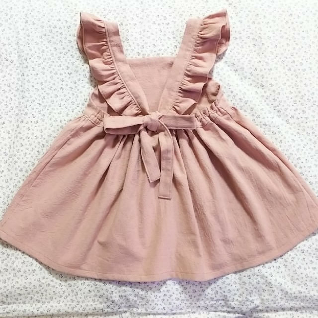 フリルエプロンワンピース☆90size キッズ/ベビー/マタニティのキッズ服女の子用(90cm~)(ワンピース)の商品写真