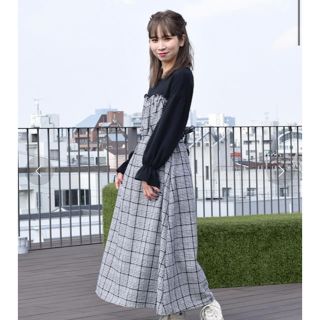 ダブルクローゼット(w closet)のw closet 花柄ビスチェ切替風ワンピース(ロングワンピース/マキシワンピース)