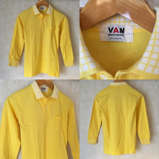 VAN Jacket(ヴァンヂャケット)の希少！超レア！70s 当時物 VAN JAC ボーイズ 長袖ポロシャツ 古着 キッズ/ベビー/マタニティのキッズ服男の子用(90cm~)(Tシャツ/カットソー)の商品写真