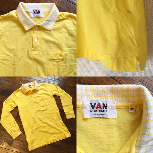 VAN Jacket(ヴァンヂャケット)の希少！超レア！70s 当時物 VAN JAC ボーイズ 長袖ポロシャツ 古着 キッズ/ベビー/マタニティのキッズ服男の子用(90cm~)(Tシャツ/カットソー)の商品写真