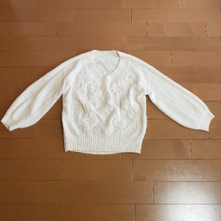 グレースコンチネンタル(GRACE CONTINENTAL)のグレースコンチネンタル刺繍ケーブルニットトップ(ニット/セーター)