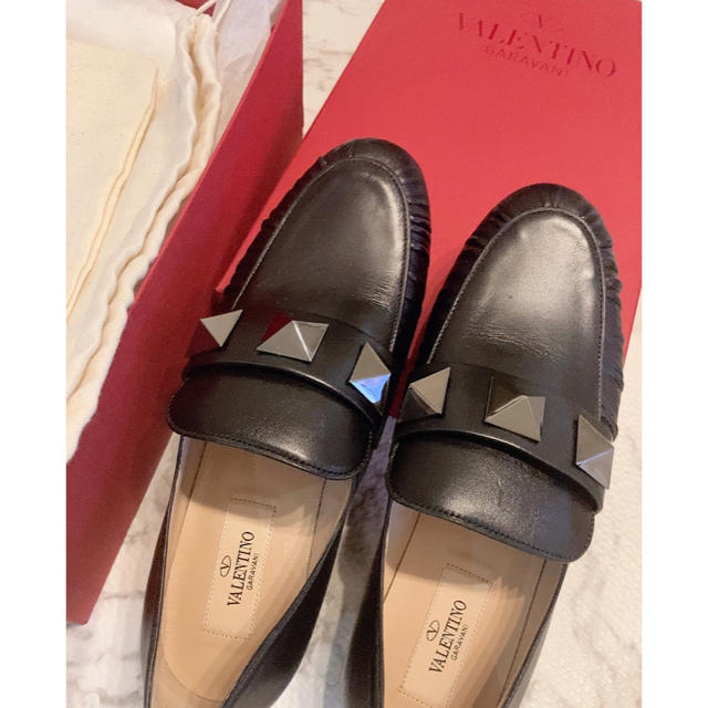 Valentino ヴァレンティノ スタッズ ローファー 黒 37 極美品-