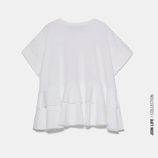 ZARA(ザラ)のnaas様専用 ZARA フリルＴシャツ レディースのトップス(Tシャツ(半袖/袖なし))の商品写真