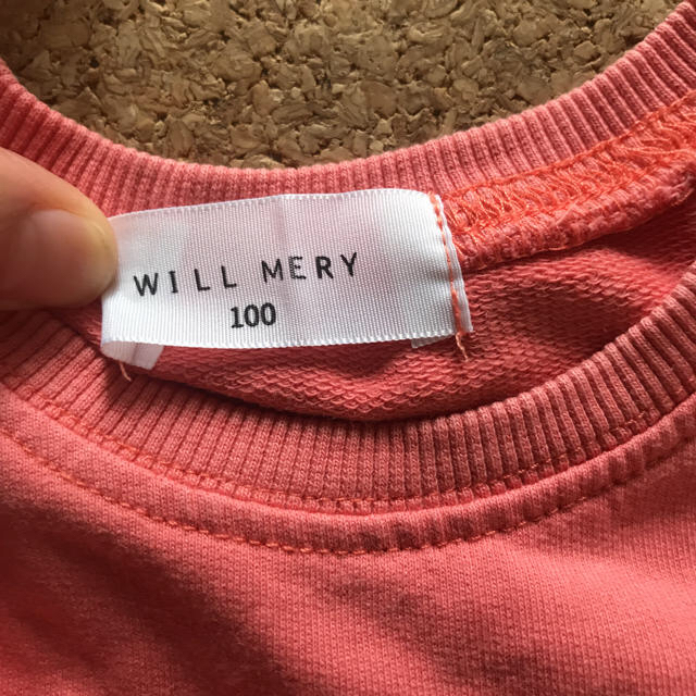 WILL MERY(ウィルメリー)のウィルメリー　ワンピース　100センチ　オレンジ　白 キッズ/ベビー/マタニティのキッズ服女の子用(90cm~)(ワンピース)の商品写真