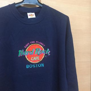 ハードロックカフェ  BOSTON 刺繍ロゴ hard rock cafe(スウェット)