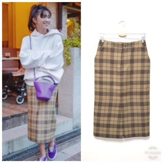 サイ(Scye)の田中彩子着 19aw scye サイ ウール チェック ロング タイトスカート(ロングスカート)