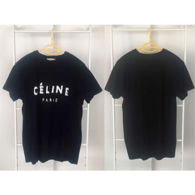celine(セリーヌ)のセリーヌ CELINE フィービー時代 ブラック ロゴ Tシャツ XS レディースのトップス(Tシャツ(半袖/袖なし))の商品写真