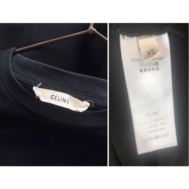 celine(セリーヌ)のセリーヌ CELINE フィービー時代 ブラック ロゴ Tシャツ XS レディースのトップス(Tシャツ(半袖/袖なし))の商品写真