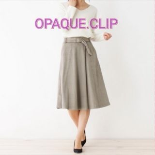 オペークドットクリップ(OPAQUE.CLIP)の【タグ付き未使用】OPAQUE.CLIP♡洗えるスウェードタッチフレアスカートS(ひざ丈スカート)