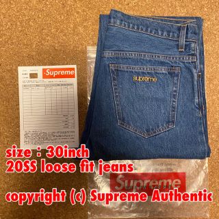 シュプリーム(Supreme)の【30インチ】Supreme 20ss loose fit jean (デニム/ジーンズ)