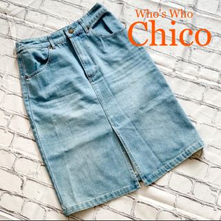 フーズフーチコ(who's who Chico)のNo.25 フーズフーチコ⭐️ダメージデニムタイトスカート(ひざ丈スカート)