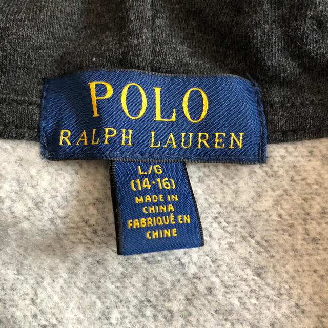 POLO RALPH LAUREN(ポロラルフローレン)のラルフローレン　裏起毛　グレー　パーカー　160 キッズ/ベビー/マタニティのキッズ服男の子用(90cm~)(ジャケット/上着)の商品写真