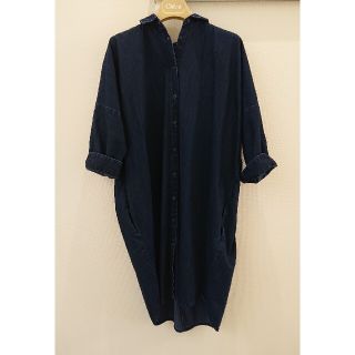 ザラ(ZARA)のZARA デニム コクーン ワンピース えり抜き(ひざ丈ワンピース)