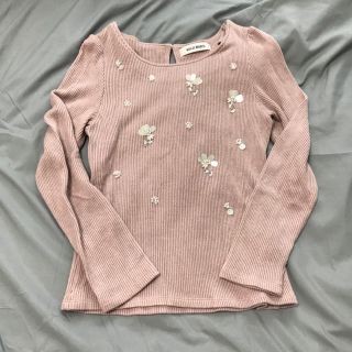 ミッシュマッシュ(MISCH MASCH)のミッシュマッシュ お花装飾カットソー ビジュー付き(カットソー(長袖/七分))