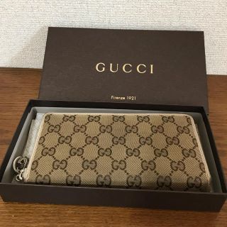 グッチ(Gucci)のGUCCI GGキャンバス ラウンドファスナー長財布(財布)