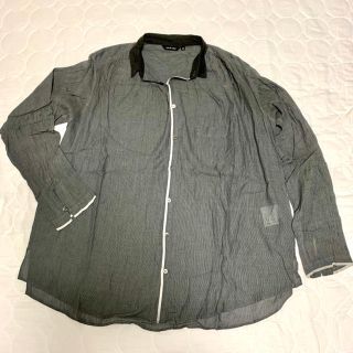 パドカレ(pas de calais)の美品☆パドカレ☆ストライプ☆シャツ☆グレー系(シャツ/ブラウス(半袖/袖なし))